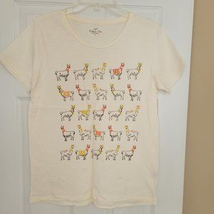 J Crew Collector Tee with Llamas Size Medium